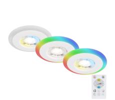 Briloner - ZESTAW 3x LED RGBW Ściemnialne oświetlenie łazienkowe LED/5W/230V IP44 + pilot