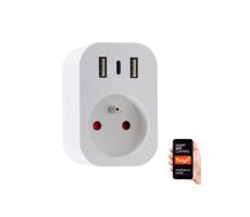 NEO 07772L- Inteligentne gniazdo splitter 16A/230V + 2xUSB+1xUSB C Wi-Fi Tuya