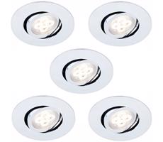 ZESTAW 5x LED Oprawa wpuszczana ściemnialna 1xLED/4,5W/230V chrom błyszczący