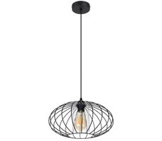 Żyrandol na lince CORRINI 1xE27/60W/230V śr. 34 cm czarny/przezroczysty