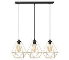 Żyrandol na lince KARO 3xE27/60W/230V złoty/czarne