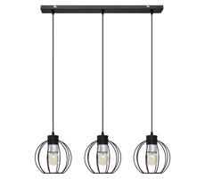 Żyrandol na lince STARLIGHT 3xE27/60W/230V czarny/srebrny
